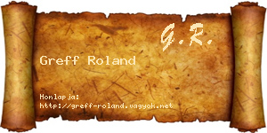 Greff Roland névjegykártya